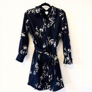 a new day Navy Floral Long Sleeve Dress
